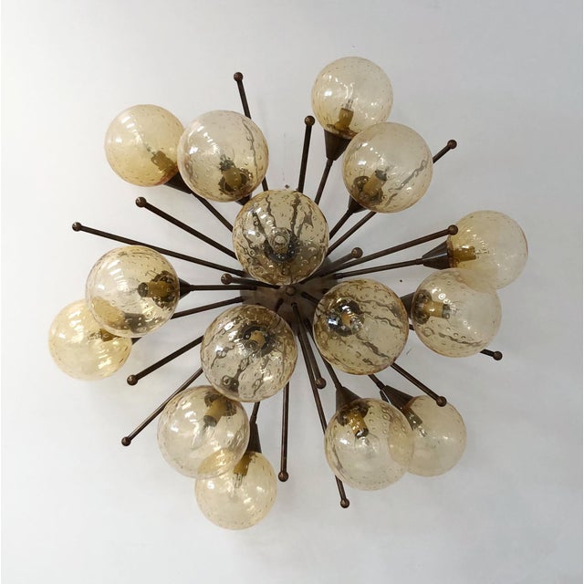 Not Yet Made - Made To Order 21st Century Mezzo Bronze Amber Bubbles Murano Flush Mount by Fabio LTD For Sale - Image 5 of 9