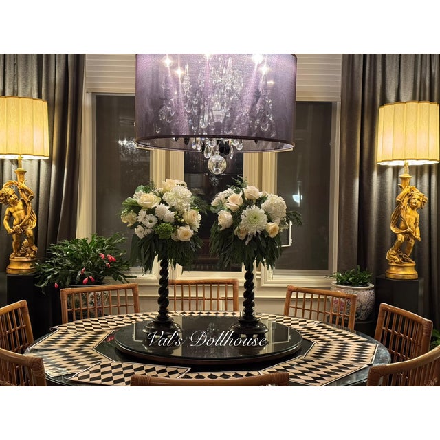 Vintage Carved Jacobean Barley Twist Large Scale Candle Holders - A Pair For Sale - Image 16 of 17