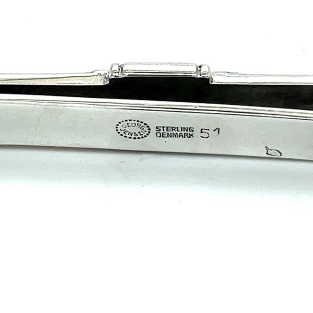 Metal 1990s Georg Jensen Estate Mens Tie Bar Silver For Sale - Image 7 of 9