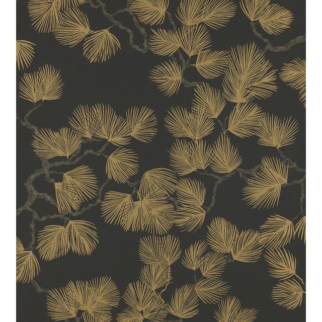 Contemporary Sandberg for The House of Scalamandré Pine Wallcovering, Black For Sale - Image 3 of 3