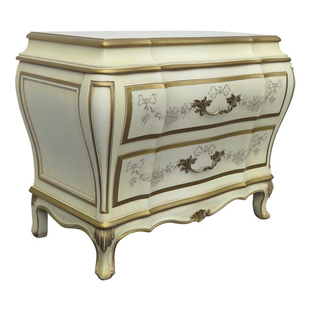 Karges French Shabby Chic Painted Nightstand Side End Bedside Table ...