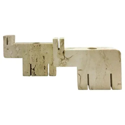 Mid-Century Travertine Figures attributed to Fratelli Mannelli, 1970s, Set of 2 For Sale - Image 6 of 6