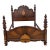 1990s Hand Carved Victorian Mansion Oak Bedframe | Full Size Solid Wood Bed Frame | Ornate Victorian Revival Traditional Furniture For Sale