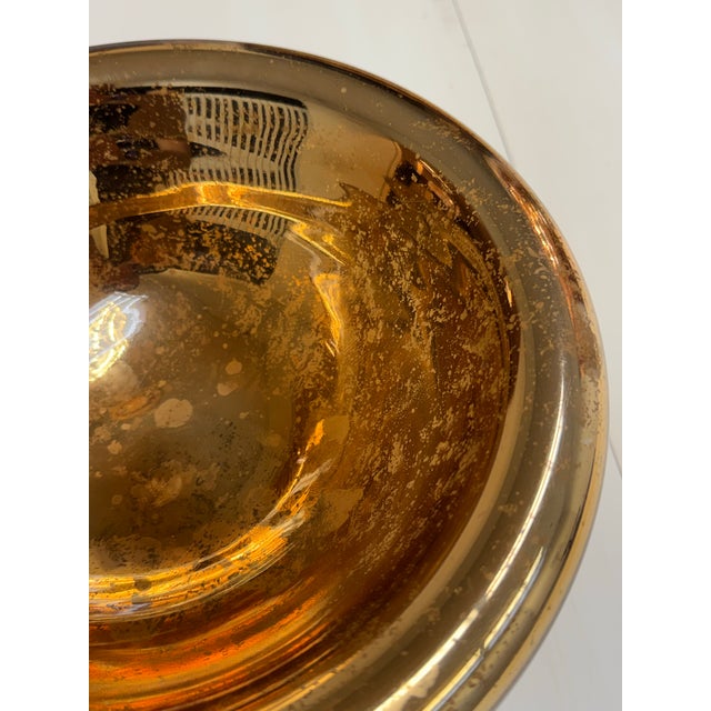 Amber Mercury Glass Decorative Bowl For Sale - Image 9 of 12