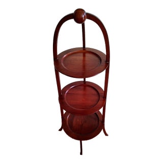 1970s Three Tier Bartley Cherry Muffin Stand For Sale
