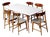 Rectangular Dining Table and Chairs in Wood, 1960s, Set of 7 For Sale