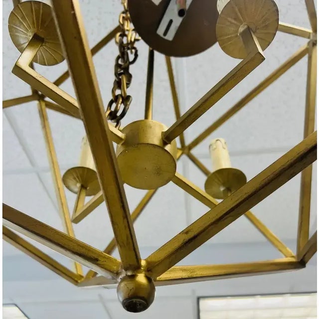 Mr Brown Contemporary Mid Century Modern Mr. Brown London Orion Gold Chandelier For Sale - Image 4 of 4