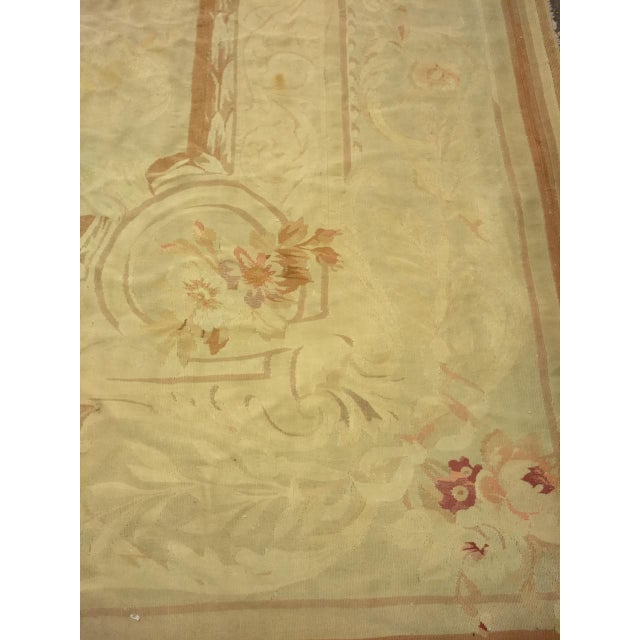19th Century French Aubusson Rug, Handwoven Wool, Floral Design, 12x14 For Sale - Image 13 of 17