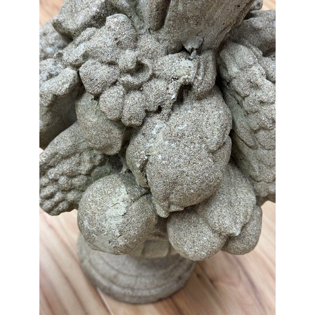 Vintage Concrete Garden Fruit Baskets Statues Urns, a Pair For Sale - Image 10 of 14