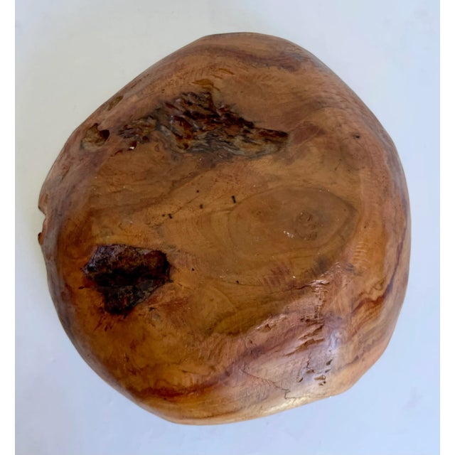 Wood Late 20th Century Hand-Carved Live Edge Rustic Wood Bowl For Sale - Image 7 of 8