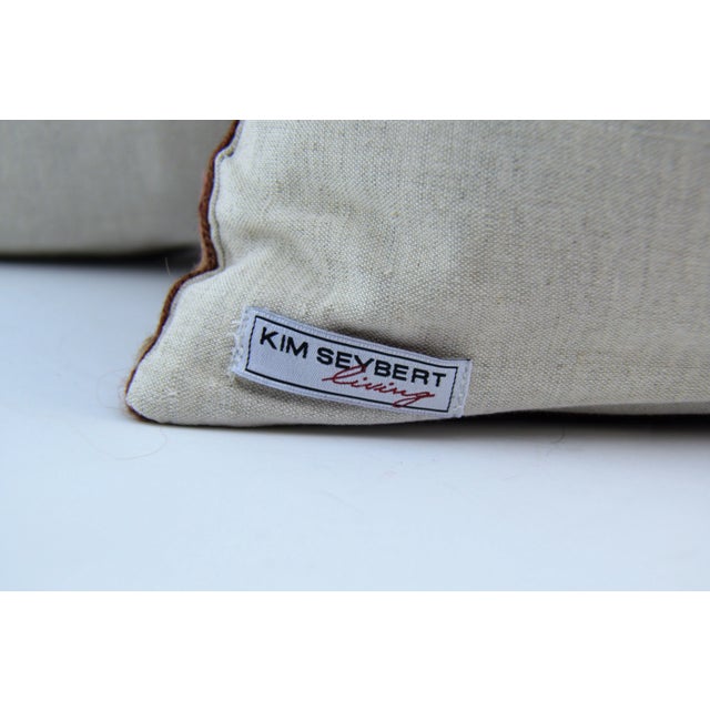 2010s Kim Seybert Crewel Embroidered Throw Pillows - A Pair For Sale - Image 5 of 5