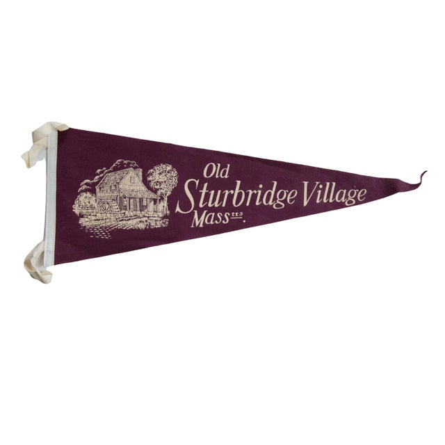 Vintage Old Sturbridge Village Ma Felt Flag For Sale - Image 4 of 4