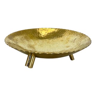 Vintage Brass Handmade Shell Plate, Germany, 1950s For Sale