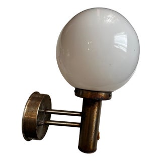 Modernist Wall Sconce in Opaline Glass and Chromed Metal, 1970s For Sale