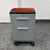 Contemporary Mobile File Cabinet With Fiery Orange Velour Seat For Sale - Image 3 of 12