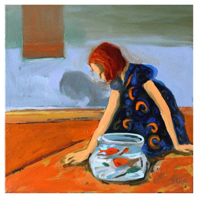 Monika Rossa, Aquarium, Oil on Canvas, 2013 For Sale
