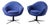 Blue Swivel Chair on Chrome Legs, 1970s For Sale