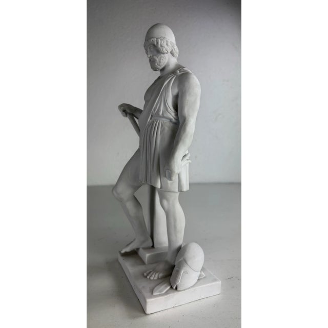 Ceramic Mid 20th Century Bisque Porcelain Greco-Roman Classical Figure. For Sale - Image 7 of 11