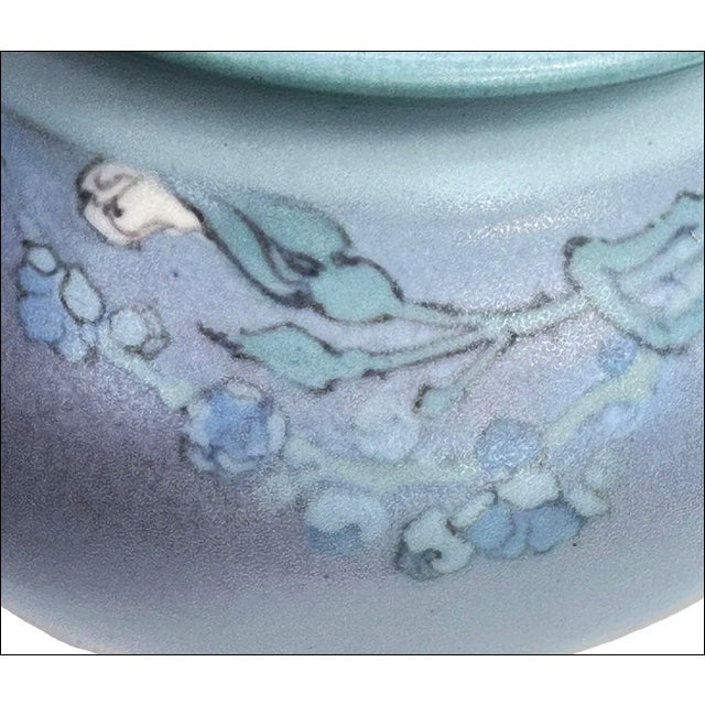 1920s Rookwood Frederick Rothenbusch Art Pottery Floral Vellum Vase-Factory 2nd For Sale - Image 5 of 9