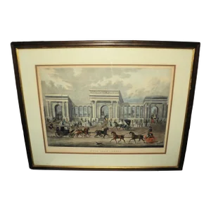 Antique Hyde Park Engraved Print London 1828 J. Watson