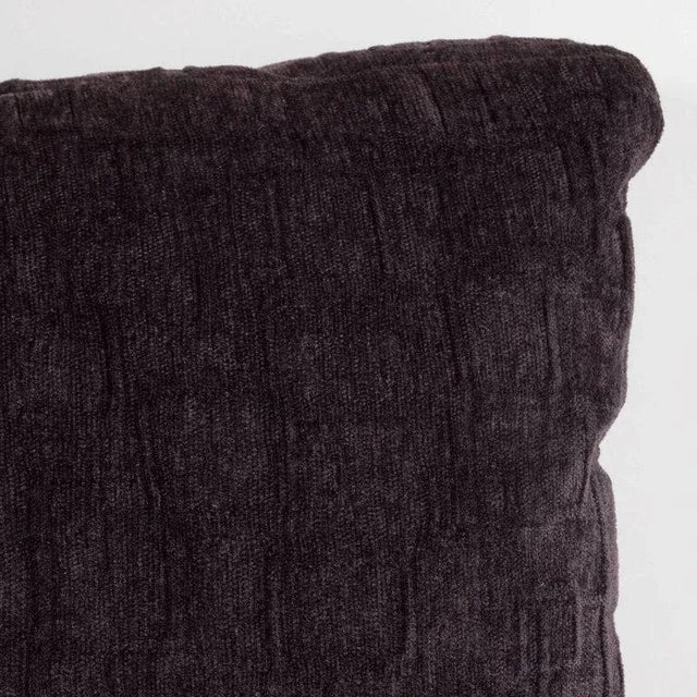 Custom Handmade Gaufraged Velvet Rectangular Pillow in a Smoked Amethyst Hue For Sale - Image 4 of 6