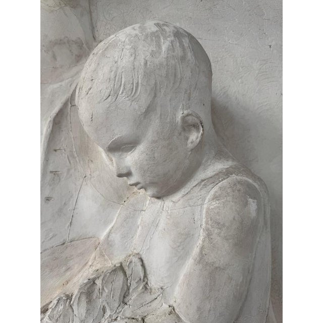 Large Plaster Motherhood Relief attributed to Domenico De Lisi, 1920s For Sale - Image 4 of 11