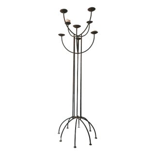 Large Mid-Century Modern Sculptural Cast Iron Wire Floor-Standing Candelabra, 1950s For Sale