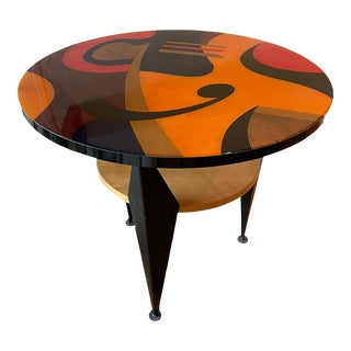 1990s Benjamin Le Two Tier Side Table ~ Memphis Post Modern "Signed" For Sale