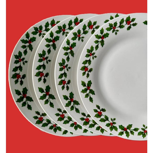 Holly Berry Christmas Dinner Plates - Set of 10 For Sale In New York - Image 6 of 8