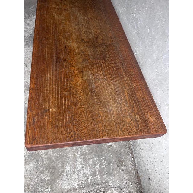 French Art Deco Oak Refectory Table, 1930 For Sale - Image 14 of 17
