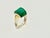 Emerald 1980s Vintage Art Deco Boho Chic Sterling Silver & Malachite Cocktail Ring, Size 7. For Sale - Image 8 of 11