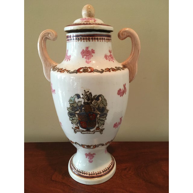 Ceramic Antique Chinese Hand Painted Urn For Sale - Image 7 of 7