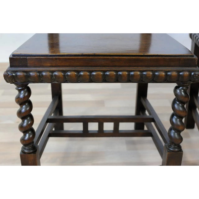 Set of Vintage Neo-Renaissance Style Dining Chairs in Walnut For Sale - Image 9 of 16