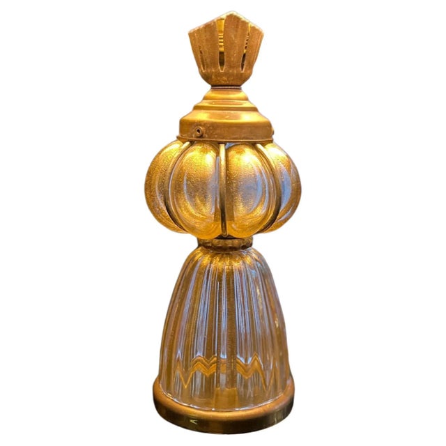 1950s Gold Leaf Table Lamp in Glass from Vetreria Archimede Seguso For Sale - Image 5 of 11