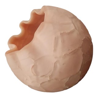 Set of Satin Glass Pink Vase For Sale