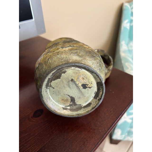 Bronze Early 20th Century Art Nouveau Figural Pitcher Cb Perron Nude Woman Metal Vase For Sale - Image 8 of 9