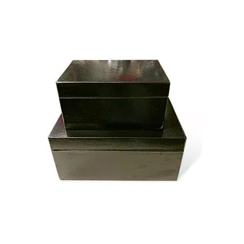 Chinese Black 2 Piece Set Jewelry Box For Sale - Image 3 of 6