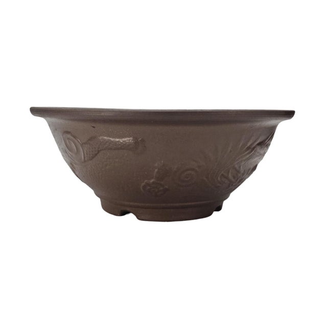 Japanese Tokoname Style Dragon Relief Bonsai Pot 13.5" For Sale - Image 9 of 11