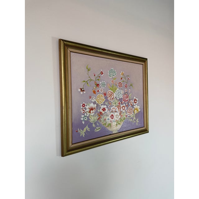 Vintage W. Sterner Still Life- Floral on Vase Oil on Canvas Painting – Framed For Sale - Image 4 of 14