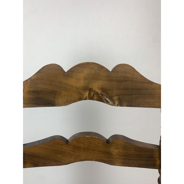 Wood Turned Bobbin Low Rush Chair in the style of Charles Dudouyt, France, 1950s For Sale - Image 10 of 18