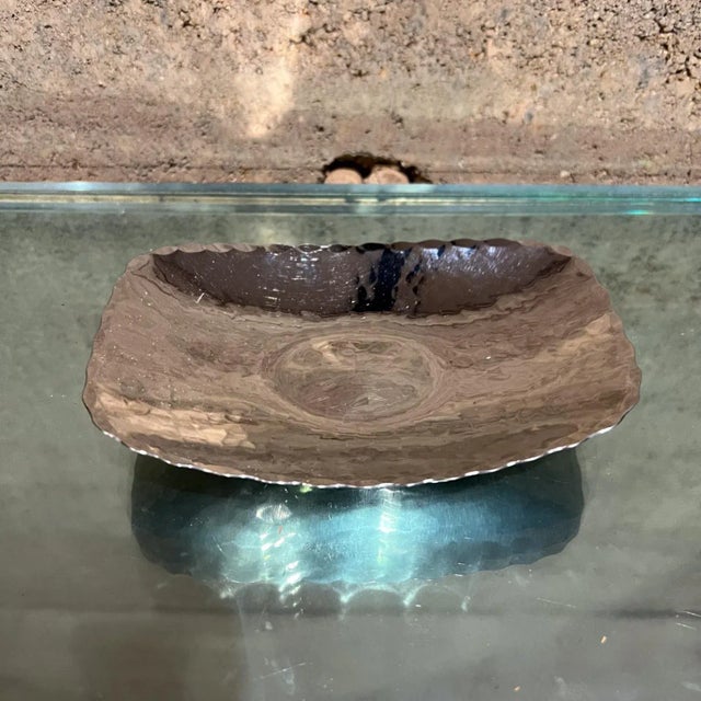 AMBIANIC presents Vintage Modern Handmade Stainless-Steel Serving Tray Decorative trim 1 h x 6 w x 4 d Preowned vintage...