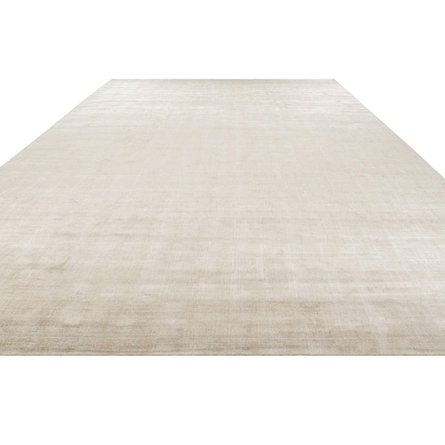 2010s Rug & Kilim’s Oversized Contemporary Textural Solid Rug in Light Beige Tones - 11x18 For Sale - Image 5 of 7
