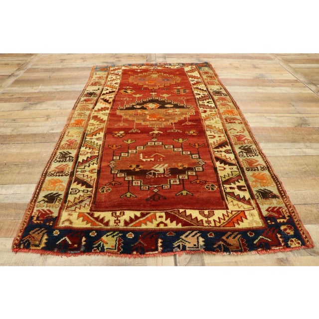 Textile Late 20th Century Vintage Turkish Oushak Rug - 03'07 X 06'04 For Sale - Image 7 of 9