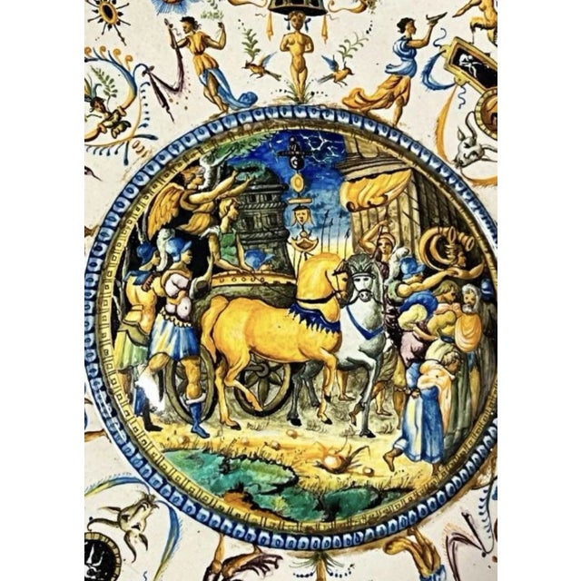 Large Plate in Cantagalli Porcelain, Italy, 19th Century For Sale - Image 5 of 9