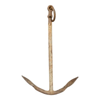 Late 19th Century Antique Rustic Iron Nautical Coastal Anchor Garden Architectual Decor For Sale