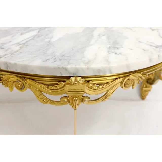 Bronze Marble Top Demilune Console Table For Sale - Image 11 of 13