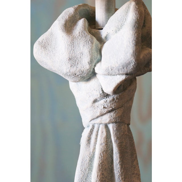 Vintage Sculptural Trompe l'Oeil Plaster "Drape" Floor Lamp After John Dickinson For Sale - Image 14 of 16