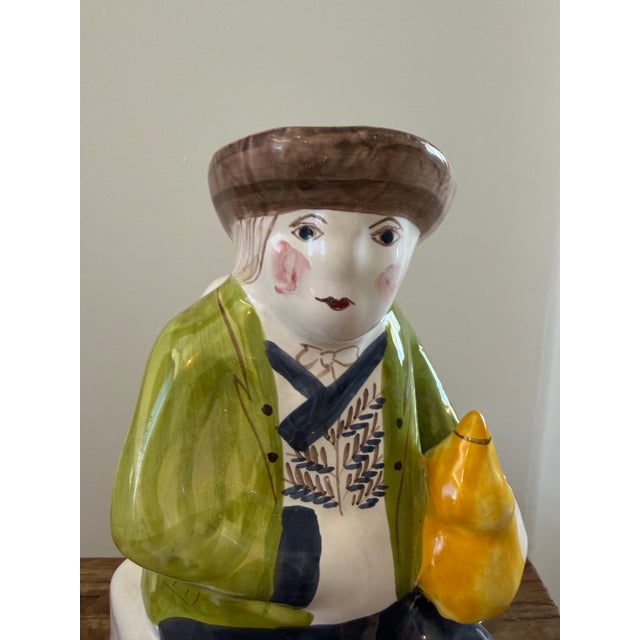 A charming set of vintage farmer and farm wife Toby Jug figurines from Portugal, handmade in the 1980’s. Farmwife signed...