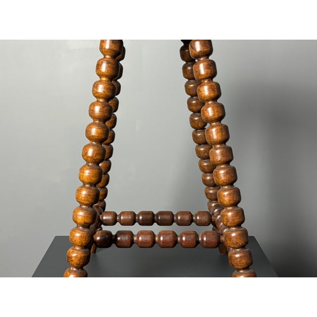 Mid-Century Brutalist Turned Wood Stool in the style of Charles Dudouyt, 1950s For Sale - Image 10 of 18