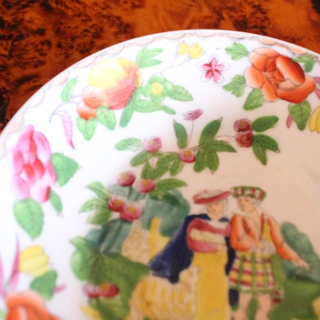 Green Antique English Porcelain Tea Cup and Saucer, Floral Decoration For Sale - Image 8 of 11